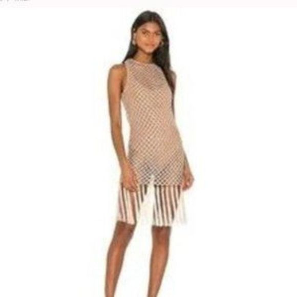 NWT! Song of Style Dani Crochet Fringe Tassle Open Knit Cover Up Sarong Dress - Picture 1 of 7